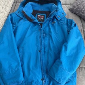 Hollister Bright Blue Men’s Winter Coat with Hood